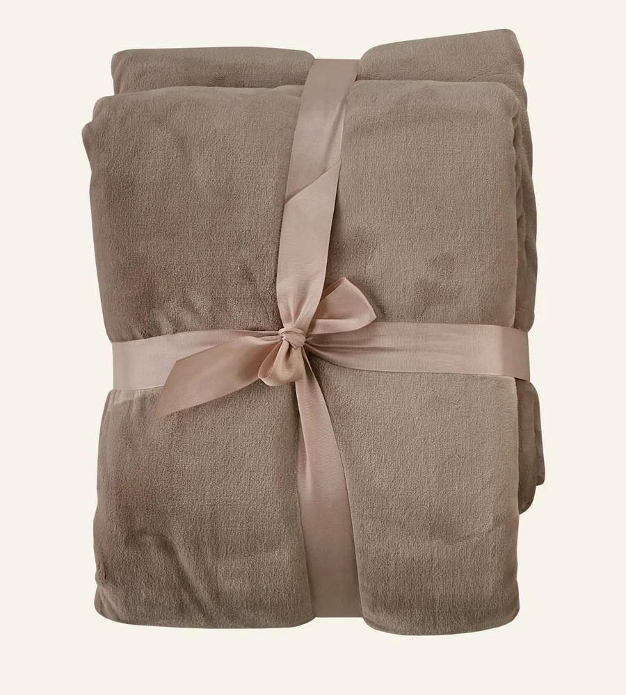 Fleecepledd taupe – 130×170 cm v:8533158