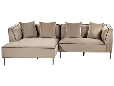 Hjørnesofa 3-seter SATER Chenille Lysebrun Høyrevendt v:1635566