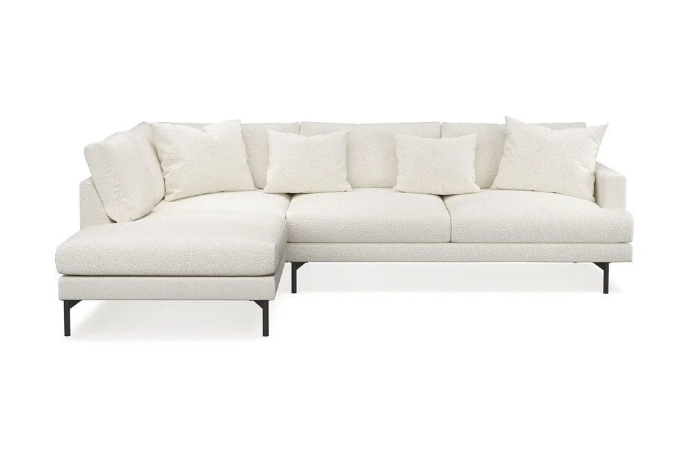 Menard 4-seters Venstrevendt Dyp L-formet Sjeselongsofa i Bouclé v:7703373