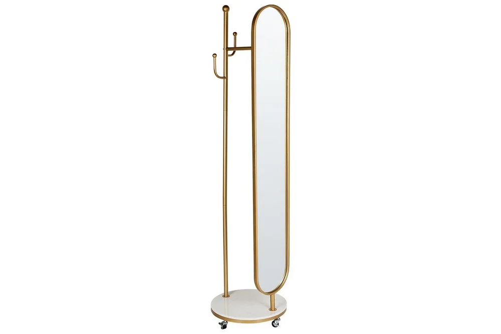 Klädhängare med spegel Beliani Lorena GOLD||White v:8755586 Klädhängare med spegel Beliani Lorena GOLD||White v:8755586