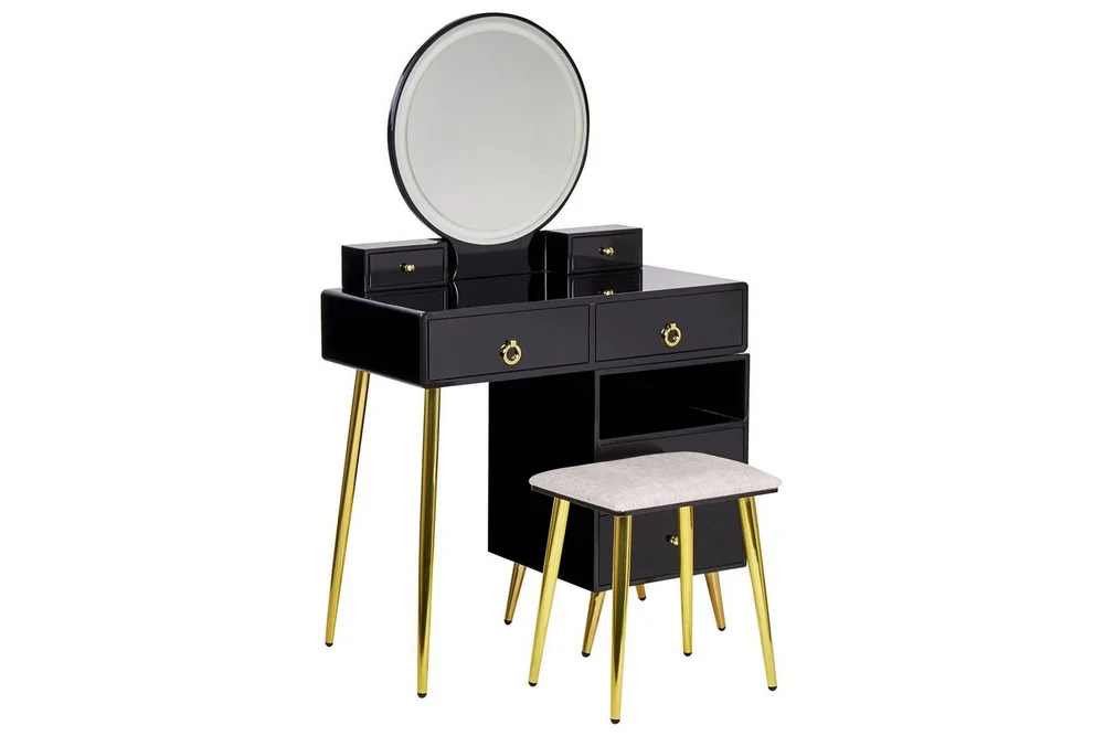 Sminkbord Svart, Guld, Grå v:5069277