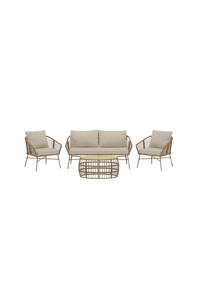 Lipari Sofasett – Beige – Utemøbler & hage | m v:3099658