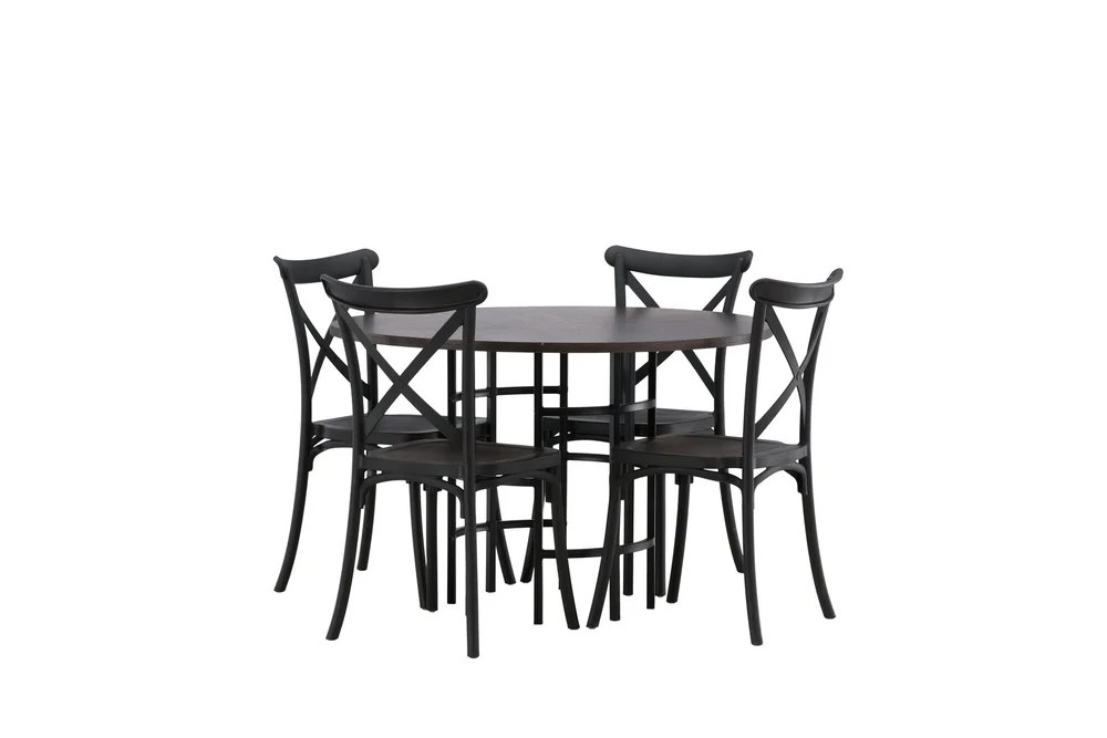 Kavenhamn Spisegruppe 115 cm Rund med 4 Crosett Stoler v:1741585