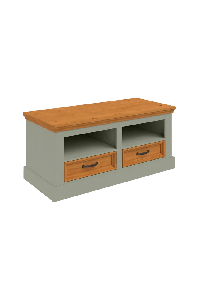 Selma benk med 2 skuffer - Grønn m v:1075488