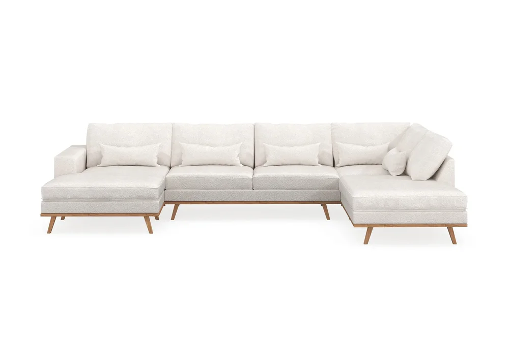 Copenhagen 5-seters Høyrevendt U-formet Sofa med Divan og Sjeselong i Bouclé v:1198515 Copenhagen 5-seters Høyrevendt U-formet Sofa med Divan og Sjeselong i Bouclé v:1198515