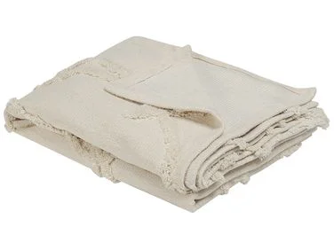 Pledd ACACIA Bomull 130 x 160 cm Beige v:8086173 Pledd ACACIA Bomull 130 x 160 cm Beige v:8086173