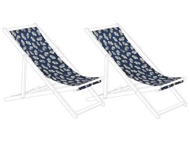 Sett med 2 ekstratrekk til solseng ANZIO/AVELLINO 113 x 44 cm Marineblå v:3163048