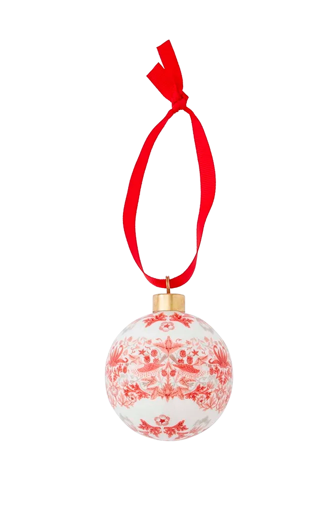 WM Bauble – Strawberry Thief, Indian Red – Rød – Dekor | m v:6952484 WM Bauble – Strawberry Thief, Indian Red – Rød – Dekor | m v:6952484