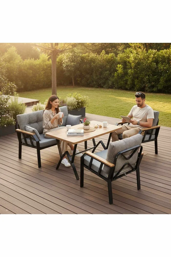 Garden Lounge Set Atelier Del Sofa Svart hvit v:5810434