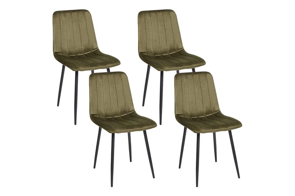 Matsalsstol Beliani Kalispell set om 4 Olive green v:3169533