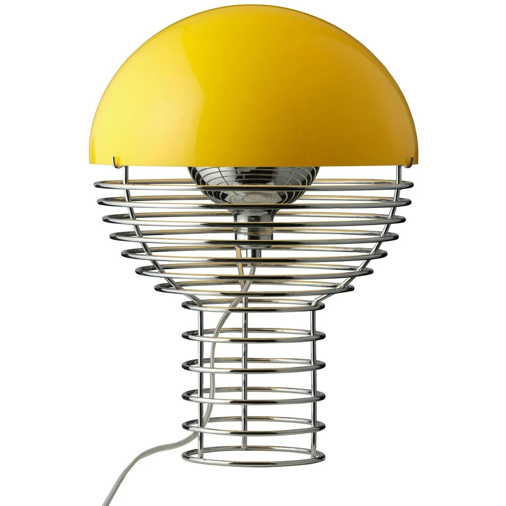 WIre Bordlampe 30 cm, Krom / Gul v:9513379 WIre Bordlampe 30 cm, Krom / Gul v:9513379