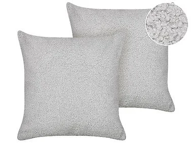 Sett med 2 pynteputer LEUZEA 45 x 45 cm Bouclé Grå Ensfarget v:2523772 Sett med 2 pynteputer LEUZEA 45 x 45 cm Bouclé Grå Ensfarget v:2523772