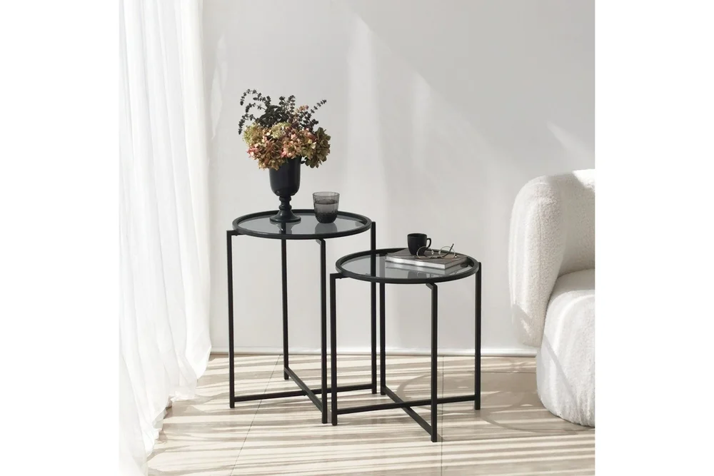 Akeno Sidebord 60×50 cm Svart v:6873007 Akeno Sidebord 60×50 cm Svart v:6873007