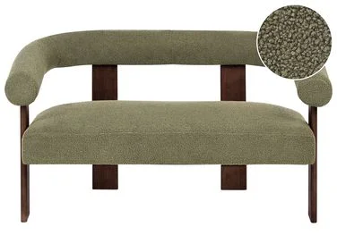 Sofa 2-seters ILBRO Bouclé Grønn/mørkebrun v:4247621 Sofa 2-seters ILBRO Bouclé Grønn/mørkebrun v:4247621