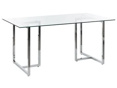 Spisebord ENVIA Sølv 160 cm 90 cm Herdet glass v:5319309 Spisebord ENVIA Sølv 160 cm 90 cm Herdet glass v:5319309