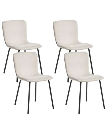 Sett med 4 spisestoler CALDWELL Lys beige v:9583878