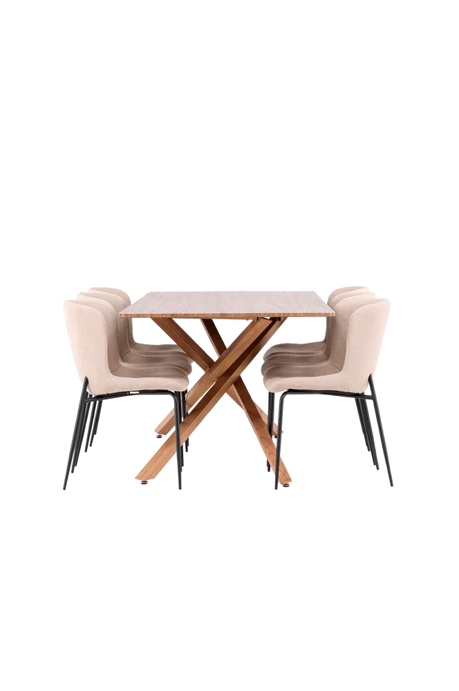 Piazza spisebord med Modesto spisestol – Beige m v:7167431 Piazza spisebord med Modesto spisestol – Beige m v:7167431