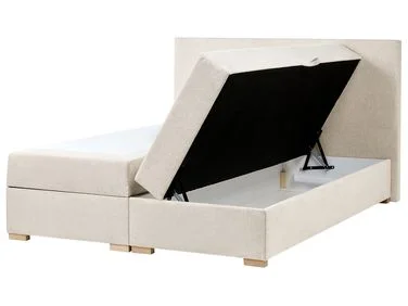Kontinentalseng med oppbevaring MAJOR Lys beige 160 x 200 cm v:7645441