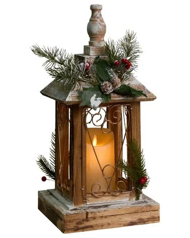 LED-lykt SAIMA 40 cm Julemønster Mørkebrun v:8299767 LED-lykt SAIMA 40 cm Julemønster Mørkebrun v:8299767