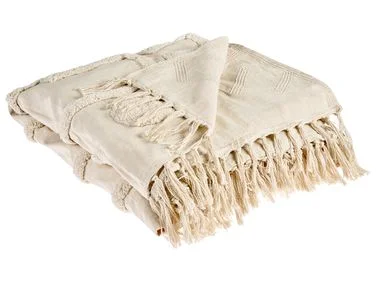 Pledd CHACK Bomull 200 x 220 cm Beige v:7942850 Pledd CHACK Bomull 200 x 220 cm Beige v:7942850