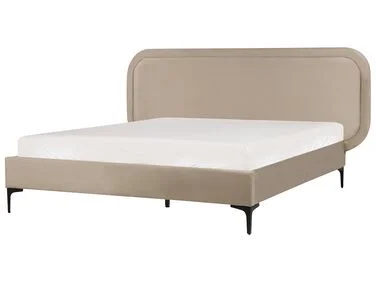 Seng Fløyel SUZETTE 140 x 200 cm Beige v:6402764