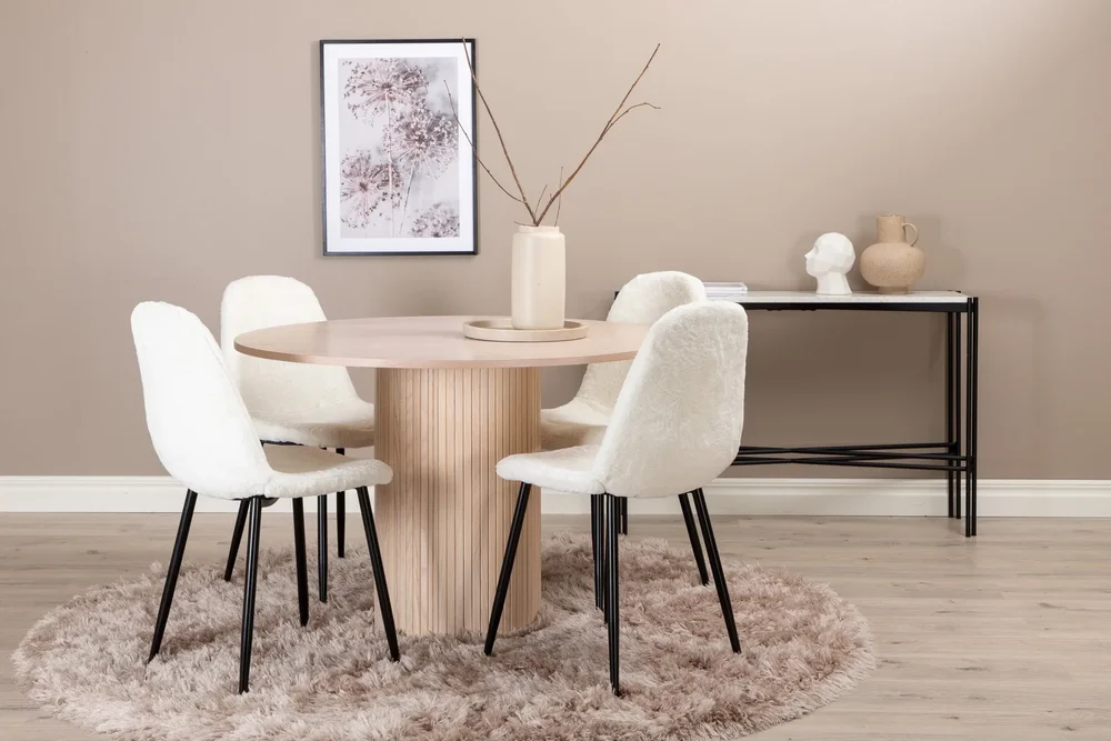 Bianca Spisegruppe 110 cm Rund med 4 Polar Stoler v:7170673