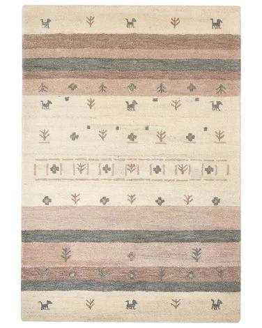 Teppe KARLI Beige 160 x 230 cm Gabbeh Ull v:3335660 Teppe KARLI Beige 160 x 230 cm Gabbeh Ull v:3335660