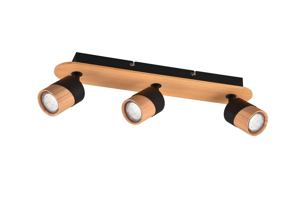 Trio Lighting Aruni Spotlight 3L GU10 Tre/Matt Svart v:4110171 Trio Lighting Aruni Spotlight 3L GU10 Tre/Matt Svart v:4110171