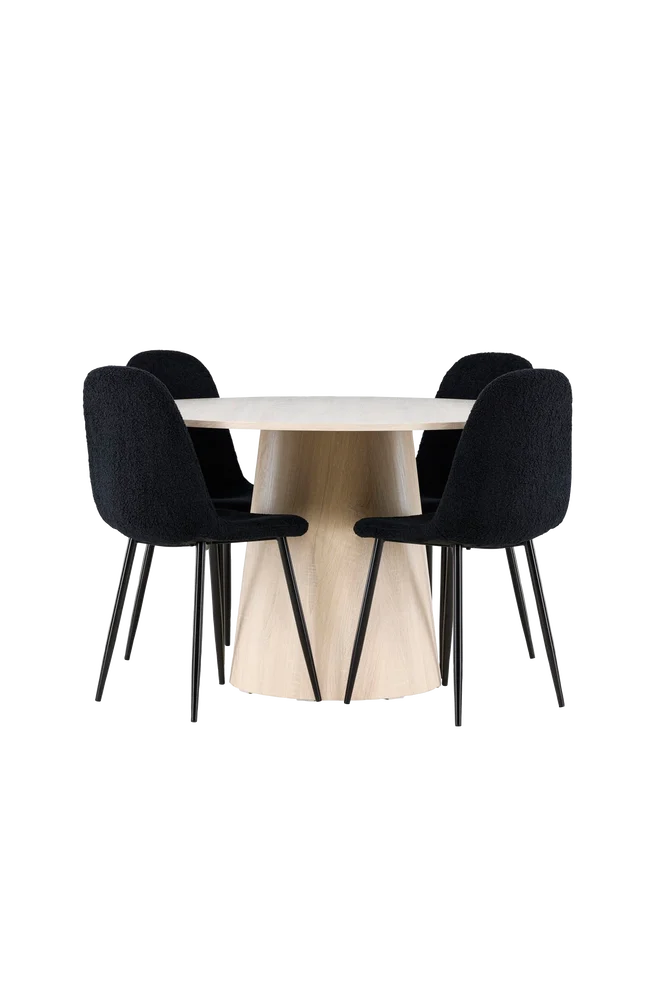 Lanzo spisebord med Polar spisestol – Svart m v:8485949 Lanzo spisebord med Polar spisestol – Svart m v:8485949