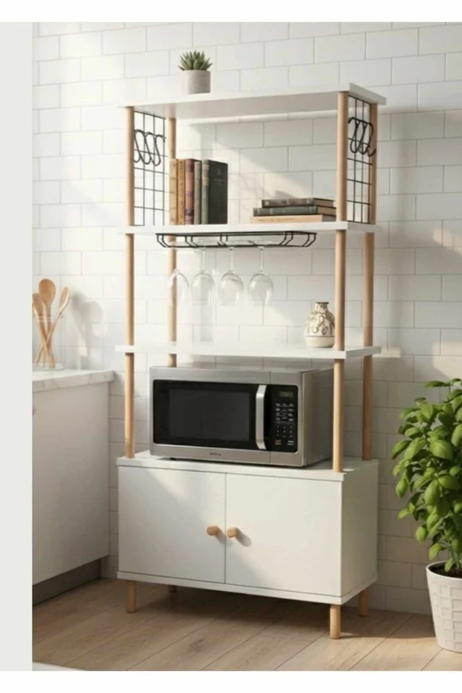 Kjøkkenskap Hanah Home Pika Cabinet (60 x 140 x 30 cm) Hvit v:6018987 Kjøkkenskap Hanah Home Pika Cabinet (60 x 140 x 30 cm) Hvit v:6018987