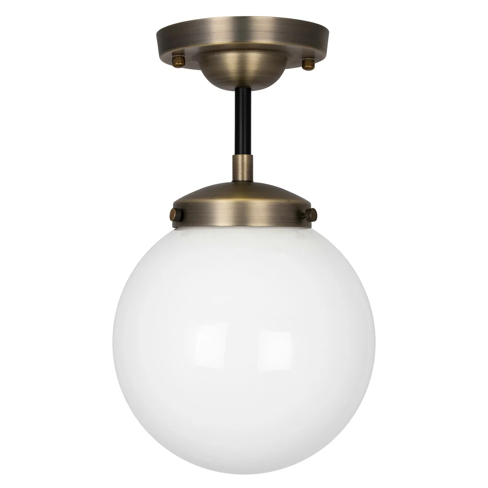 Alley Taklampe, Antique Brass / Hvit v:4928616