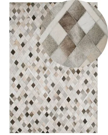 Teppe HIRKA Grå 140 x 200 cm Ekte skinn v:6347790