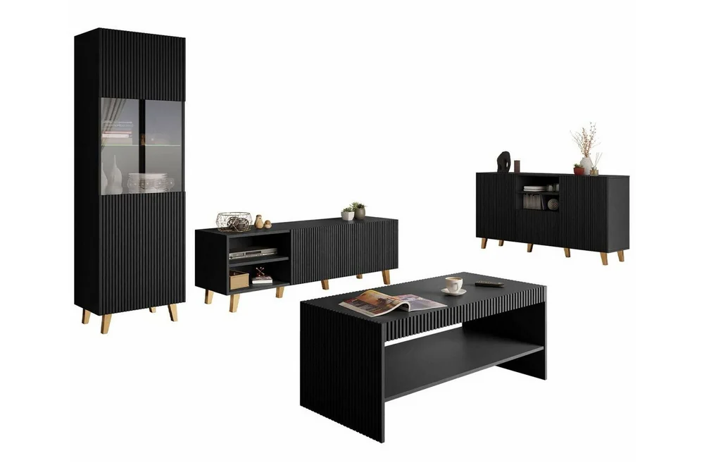 Strontian Möbelset För Vardagsrum Scandinavian Choice Black v:4306756