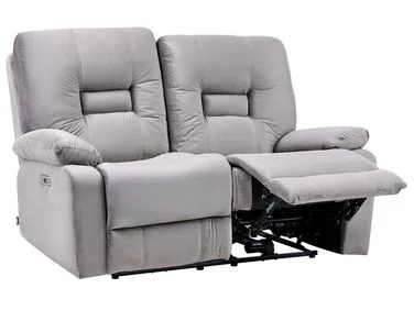 Elektrisk reclinersofa 2-seters BERGEN Fløyel Grå v:4824929 Elektrisk reclinersofa 2-seters BERGEN Fløyel Grå v:4824929