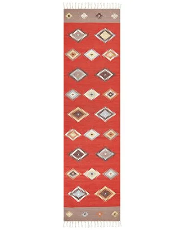 Teppe LORUT Flerfarget 80 x 300 cm Kelim Bomull v:552849 Teppe LORUT Flerfarget 80 x 300 cm Kelim Bomull v:552849