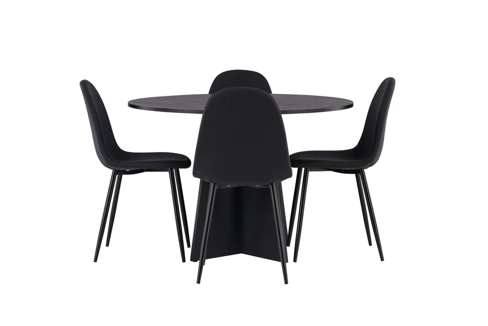 Bootcut Spisegruppe 110 cm Rund med 4 Polar Stoler v:1266738