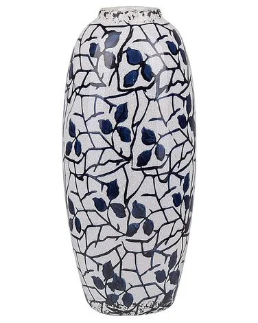 Blomstervase MUTILENE 25 cm Steintøy Hvit v:3067440