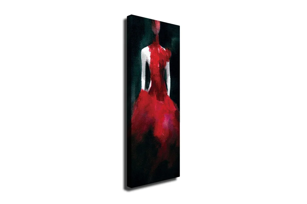 Lerretsbilde 30x80 cm - Elegant kjole i rød nyanse v:9714382