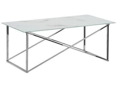 Sofabord EMPORIA Herdet glass Marmor/sølv v:2438145 Sofabord EMPORIA Herdet glass Marmor/sølv v:2438145