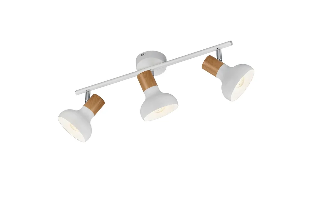 Trio Lighting Latika spotlight 3L E14 matt hvit/tre v:2118920 Trio Lighting Latika spotlight 3L E14 matt hvit/tre v:2118920