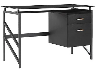 Skrivebord MORITON 117 cm 57 cm Med oppbevaring Svart v:7364345