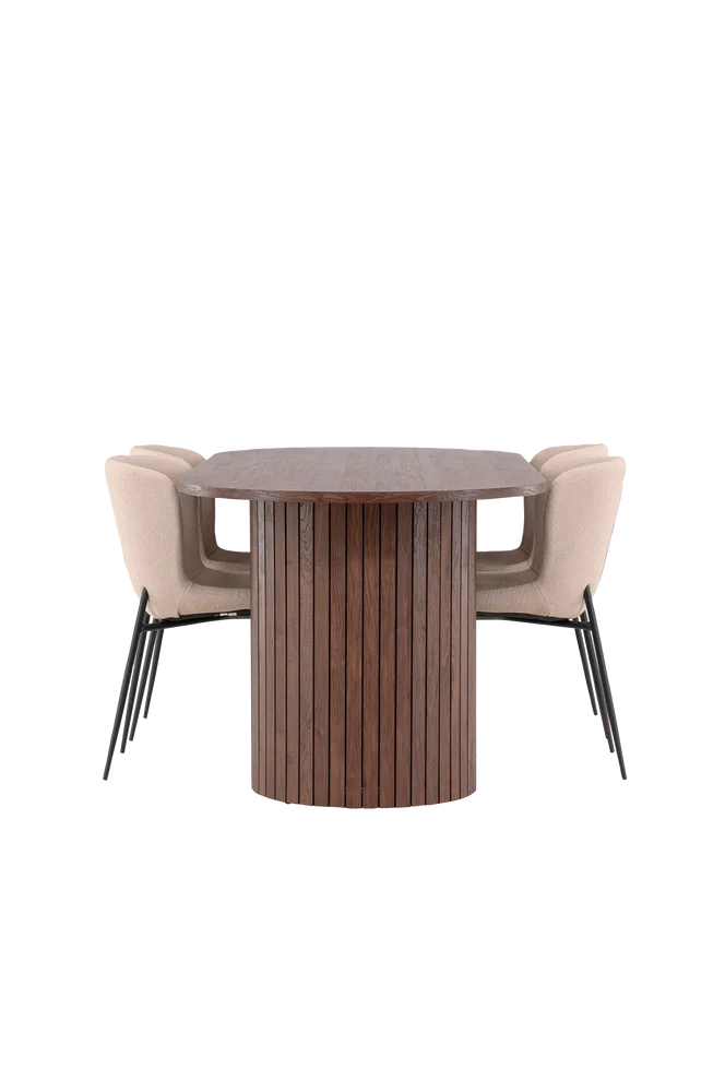Härön spisebord med Modesto spisestol – Beige m v:1369889 Härön spisebord med Modesto spisestol – Beige m v:1369889