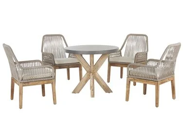 Spisegruppe til uteplassen 4-seters OLBIA med puter Betong Beige v:586696 Spisegruppe til uteplassen 4-seters OLBIA med puter Betong Beige v:586696
