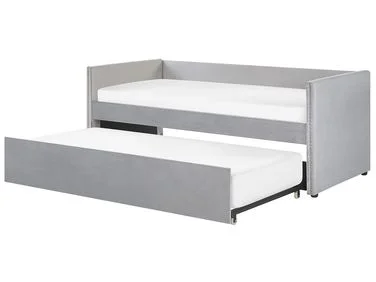 Uttrekksseng Fløyel TROYES 90 x 200 cm Lysegrå v:2735687 Uttrekksseng Fløyel TROYES 90 x 200 cm Lysegrå v:2735687