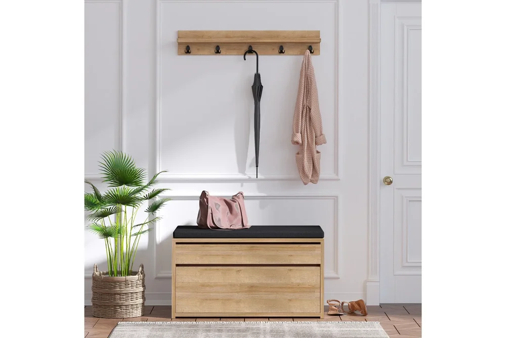 Hall Stand Eik|Svart v:9346715