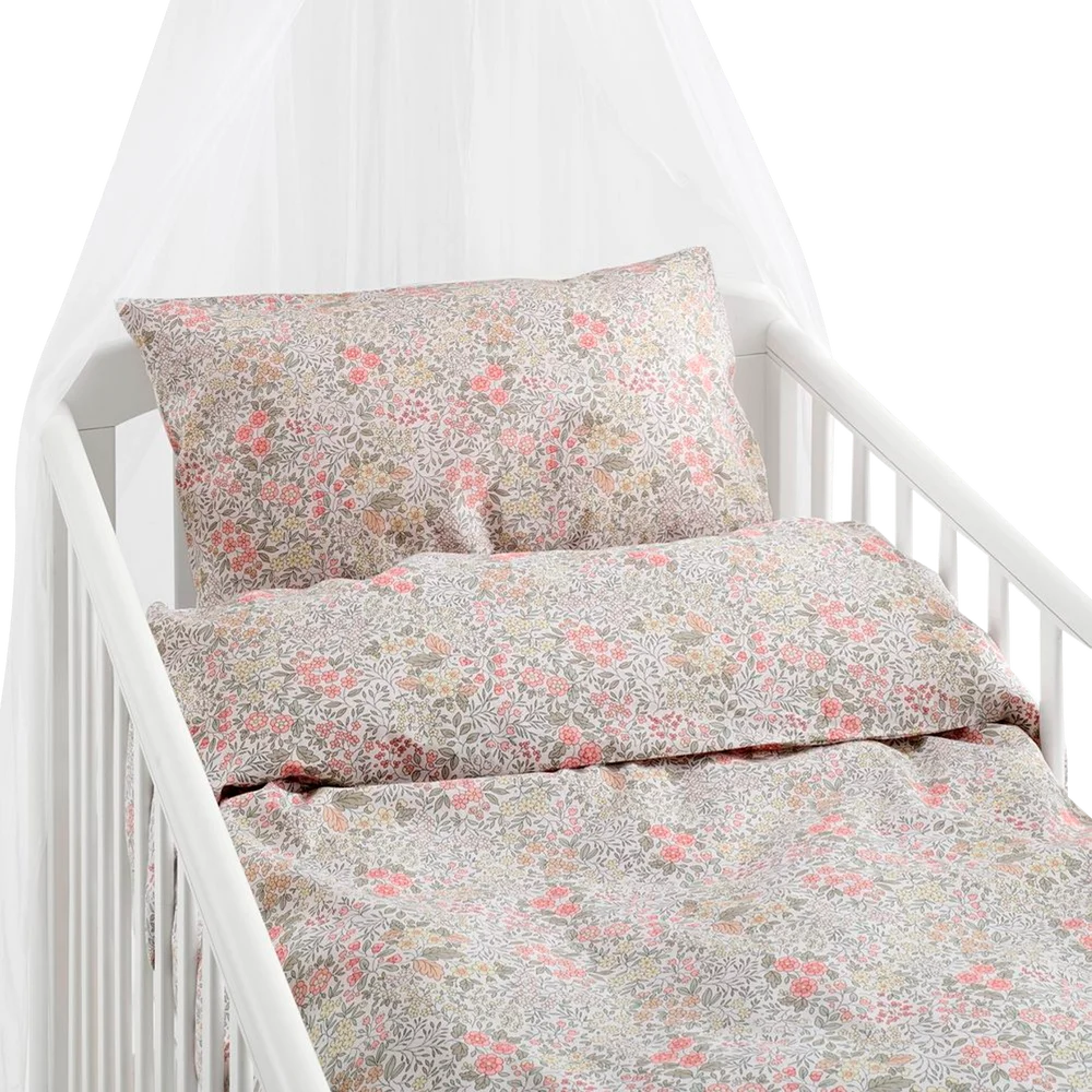 Dynebetrekk-sett til barneseng Floret – Beige – Barnerom | m v:7956665 Dynebetrekk-sett til barneseng Floret – Beige – Barnerom | m v:7956665