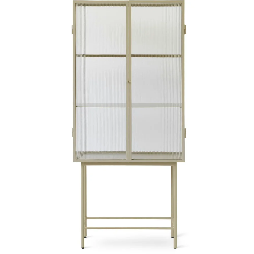Haze Vitrineskap Ribbet Glass 155×70 cm, Cashmere v:6739968