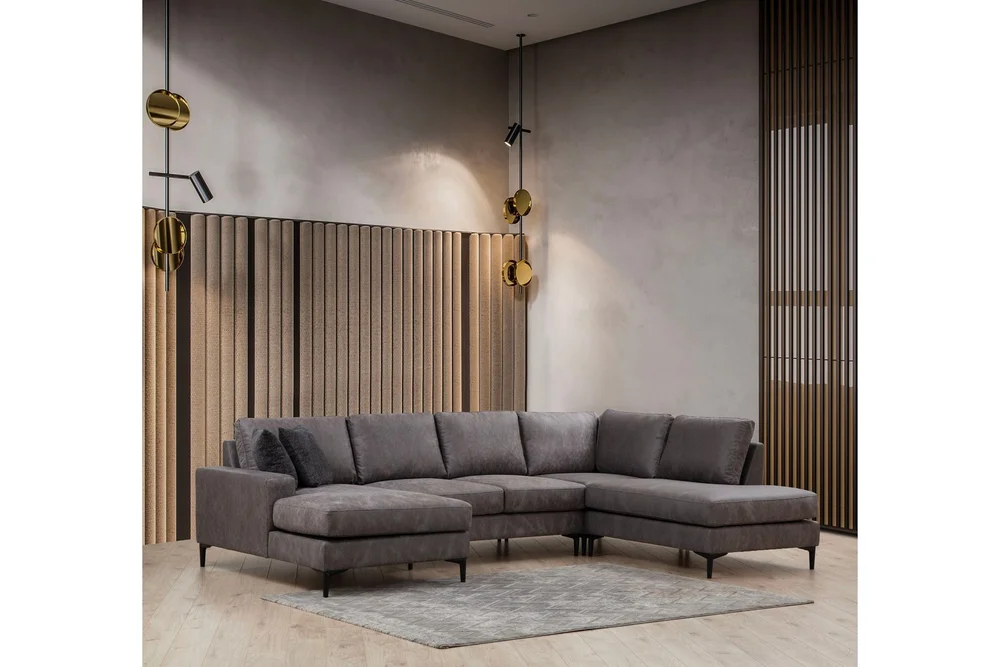 Svanabyn Sofa m. Divan og Sjeselong 4-seter v:9621796
