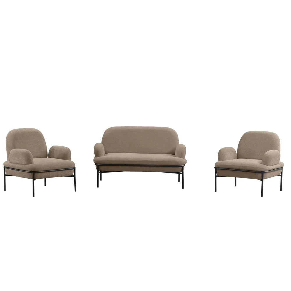 Zyricus sofagruppe 2-seters sofa + 2 lenestoler Teddy v:7911384