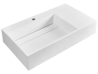 Vegghengt servant CUSCO 75 x 43 cm Mineralstøp Hvit v:3516329